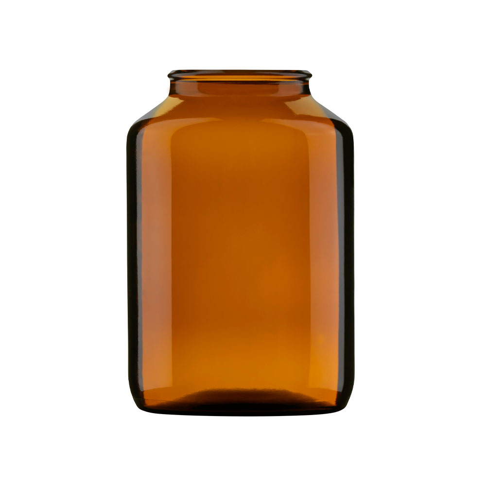 Pildorero de vidrio de 200 mL de color ámbar
