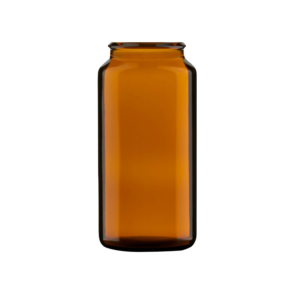 Pildorero de vidrio de 75 mL de color ámbar