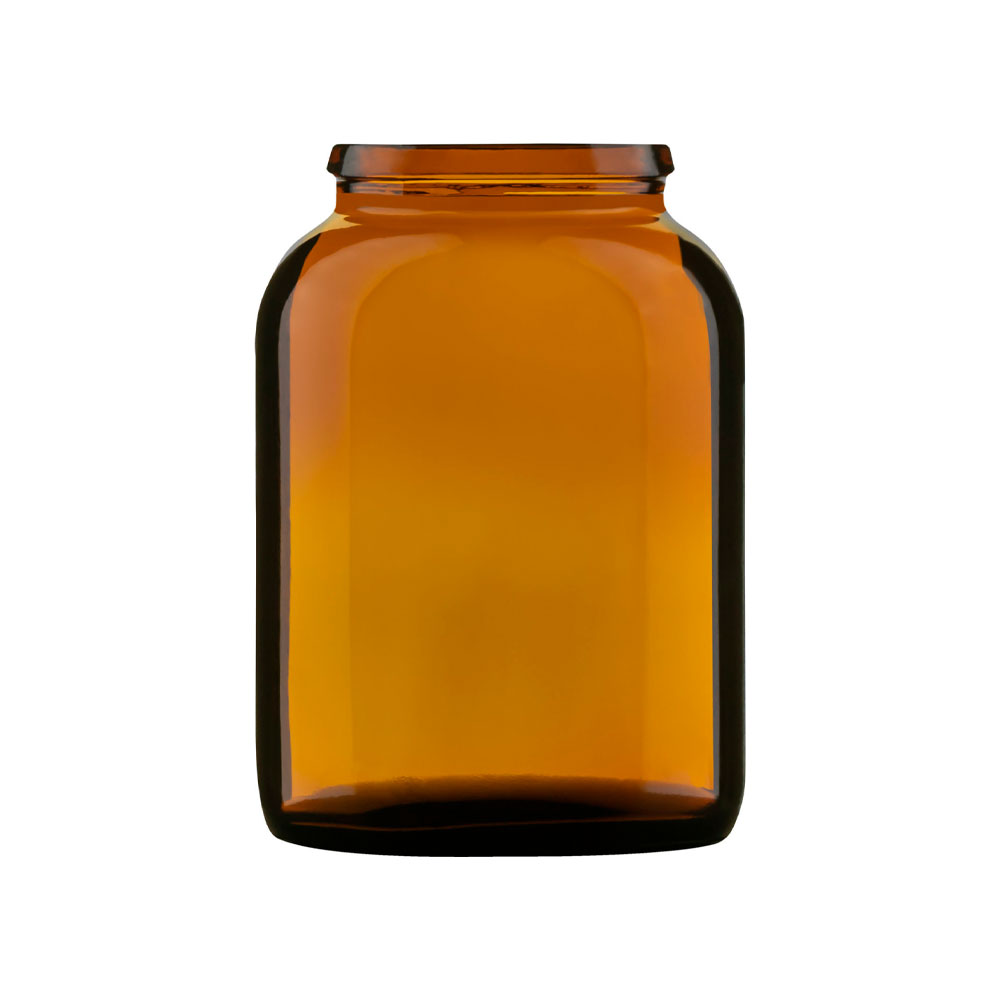 Pildorero de vidrio de 80 mL de color ámbar
